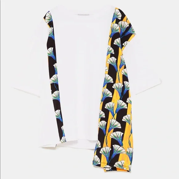 Zara Women's White Floral Top SzM - Picture 4 of 8